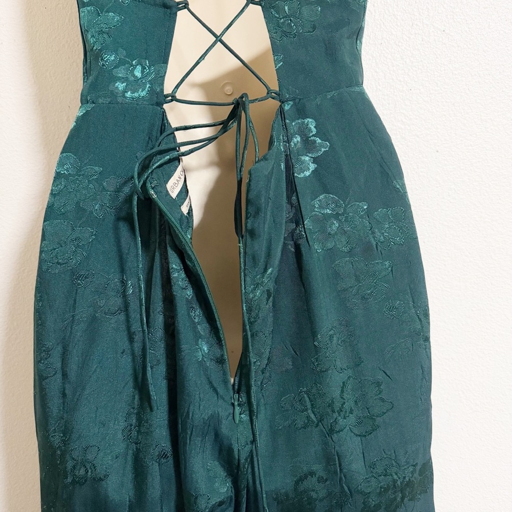 Urban Outfitters Jacquard Floral Satin Strappy Jumpsuit - Picture 6 of 9